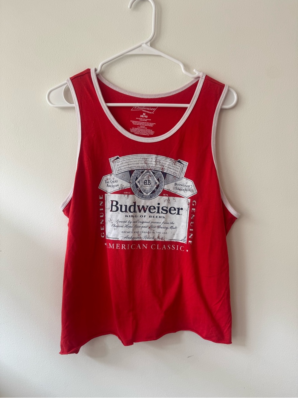 Budweiser Unisex Red Graphic Tank Top